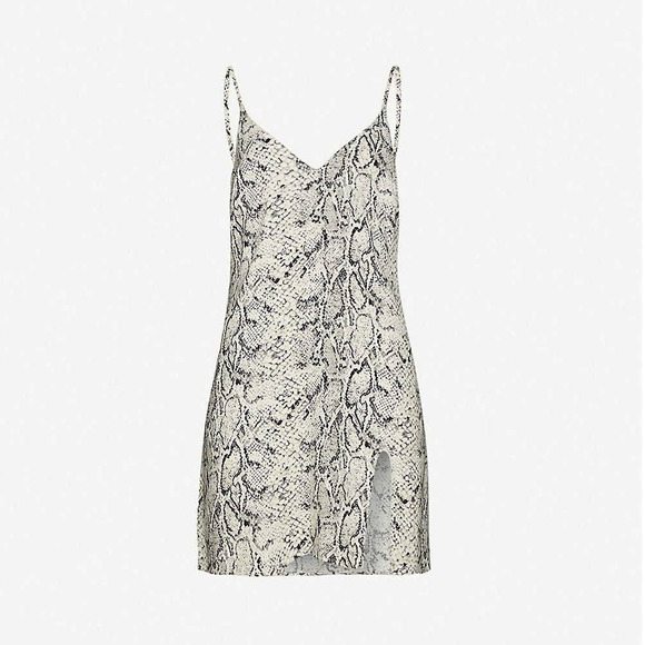 Reformation Dresses & Skirts - Reformation Marlowe Side Slit Mini Slip Dress Rattlesnake-S
